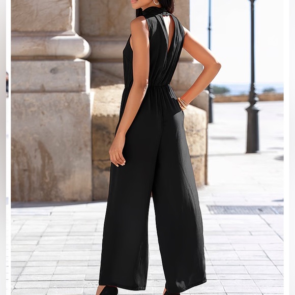 Lascana Satin High Neck Jumpsuit NWT - Picture 6 of 10